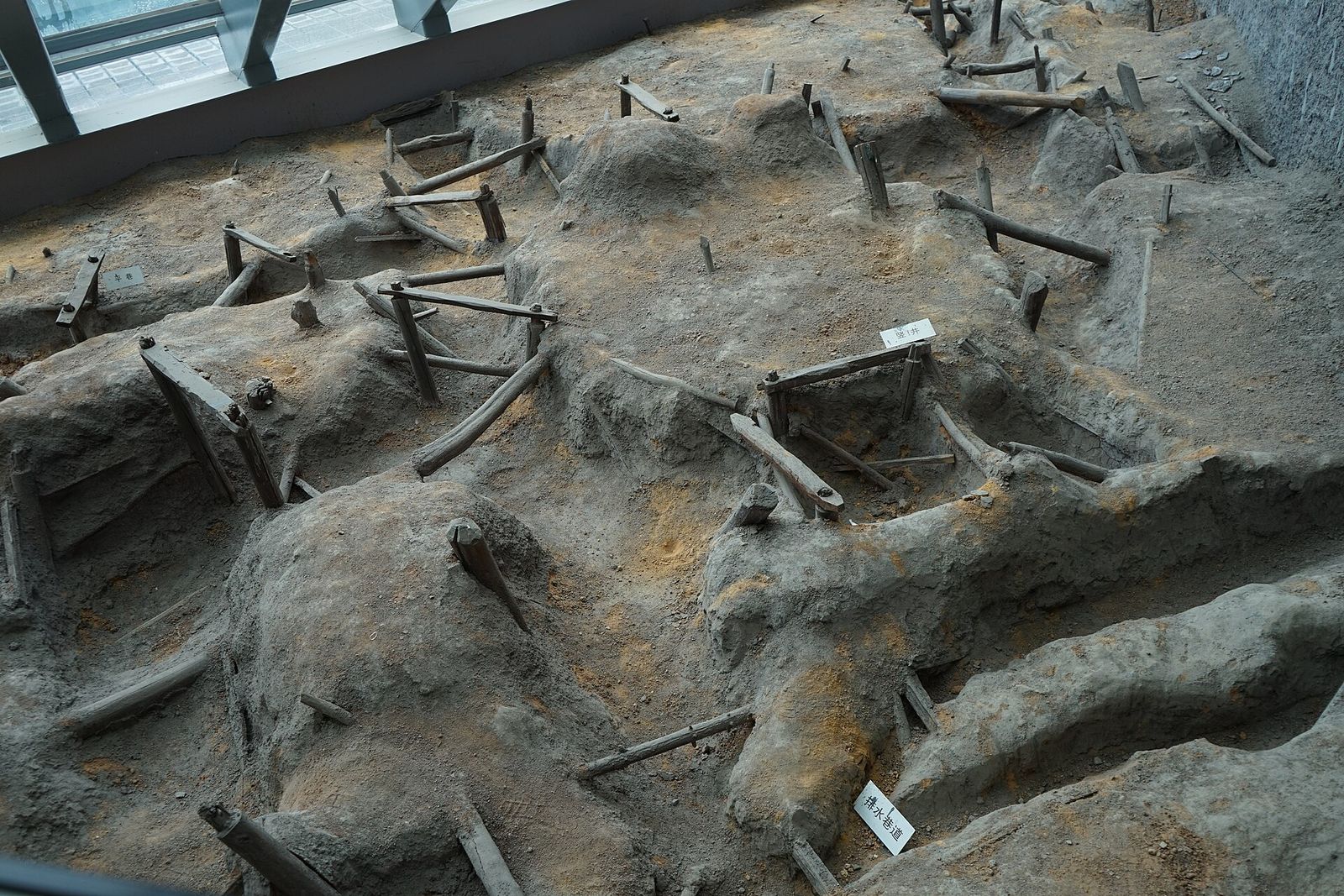 A restored section of the ancient copper mine workings at Tonglushan, Huangshi