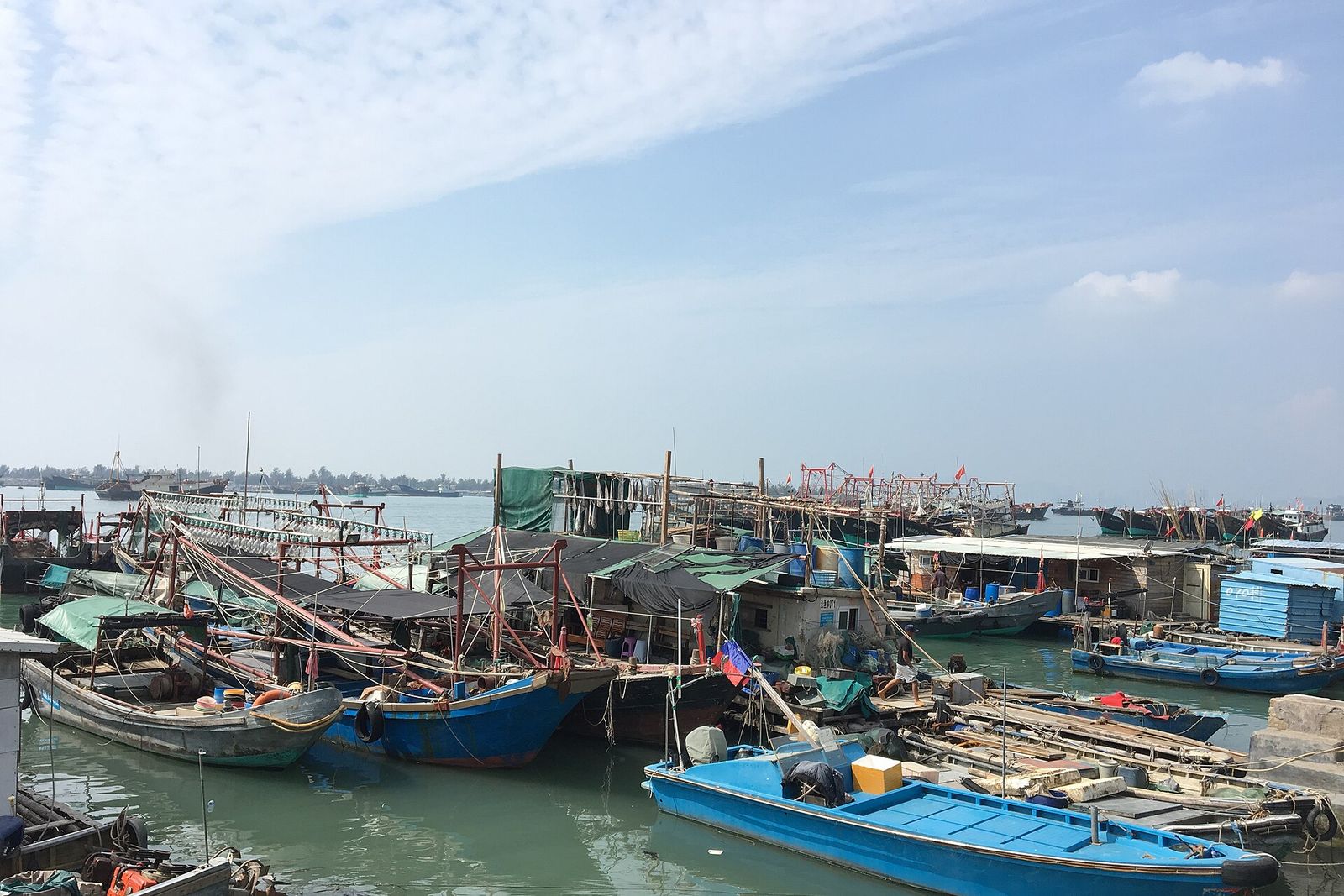 Fishing boats in the harbour at Shanwei