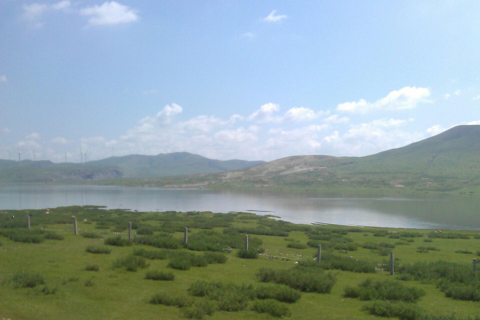 A lake and grassland at Jarud Banner, Tongliao