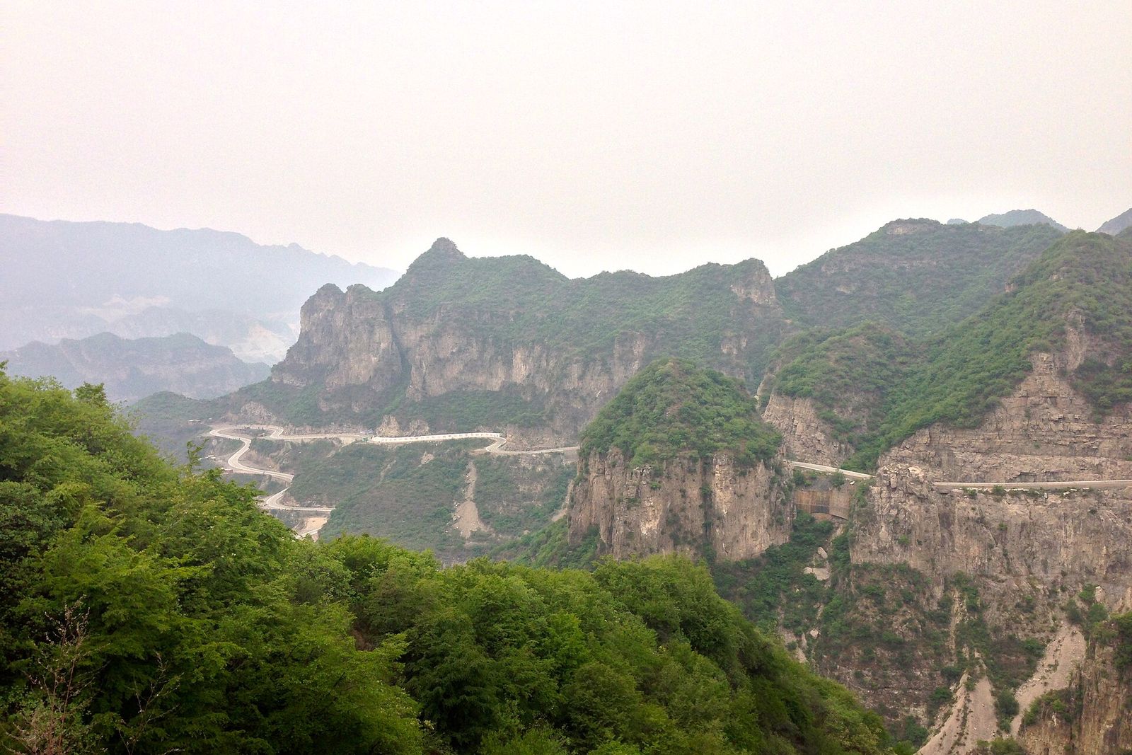 A mountain road through a Taihang gorge in Yu County, Yangquan