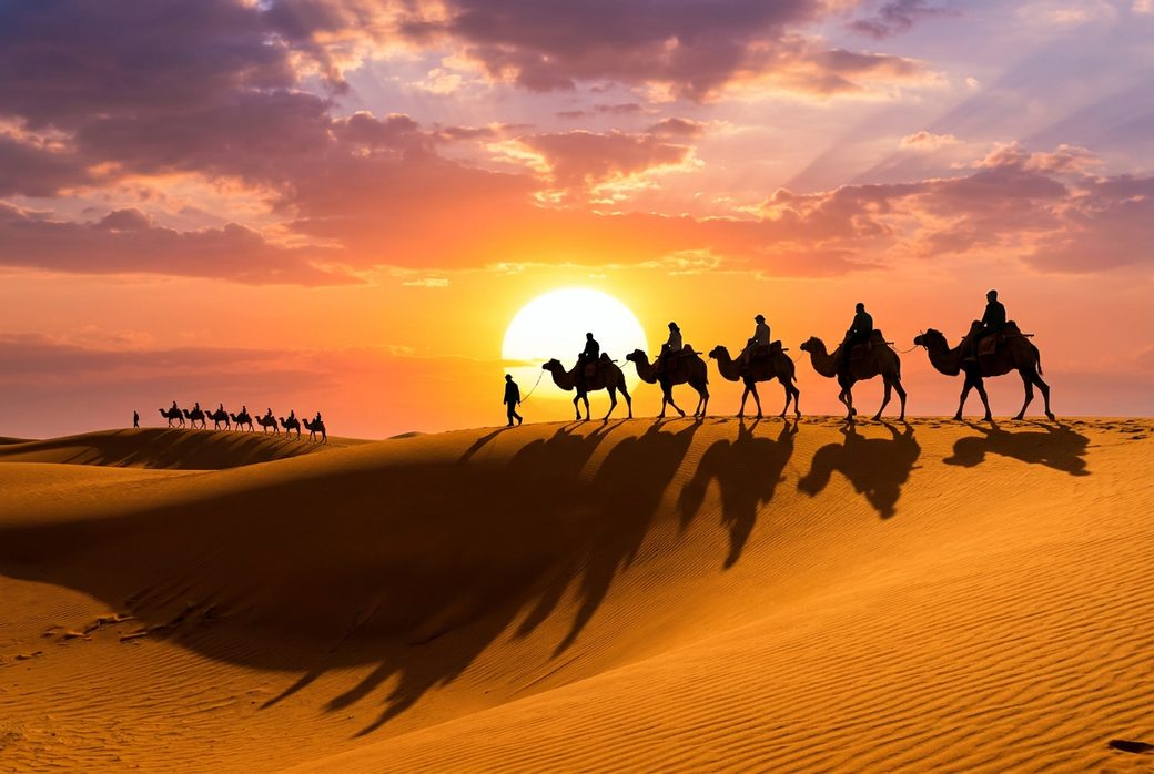 Tengger Desert Alxa camel riding sand dunes sunset Inner Mongolia accessible desert experience