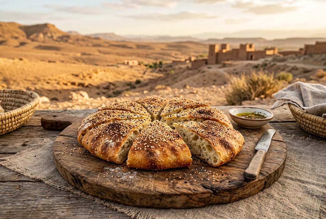 Alxa Mongolian baked flatbread shaobing desert nomadic bread cooked over camel dung fire