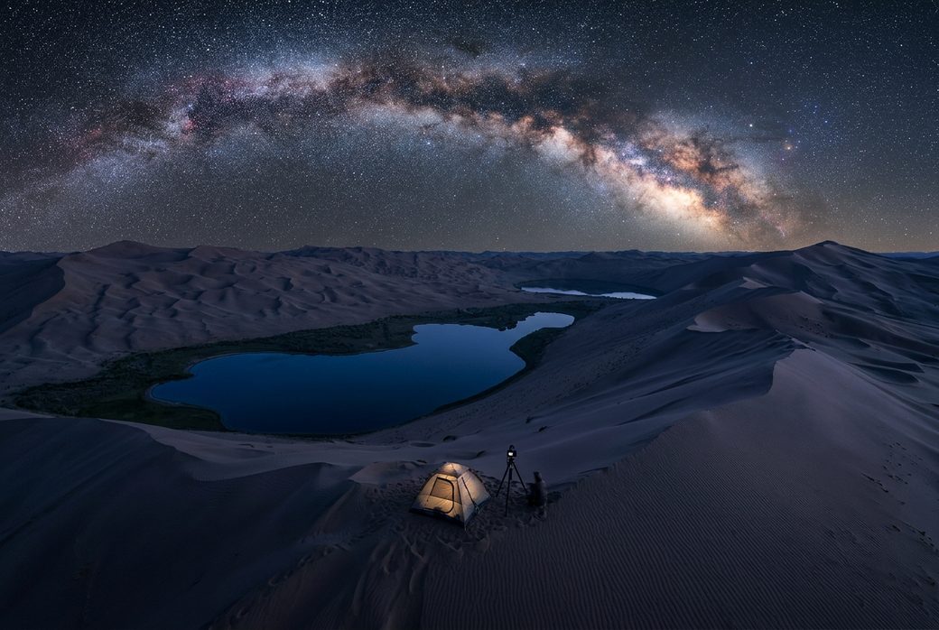 Alxa desert stargazing night sky Milky Way Badain Jaran no light pollution dark sky photography