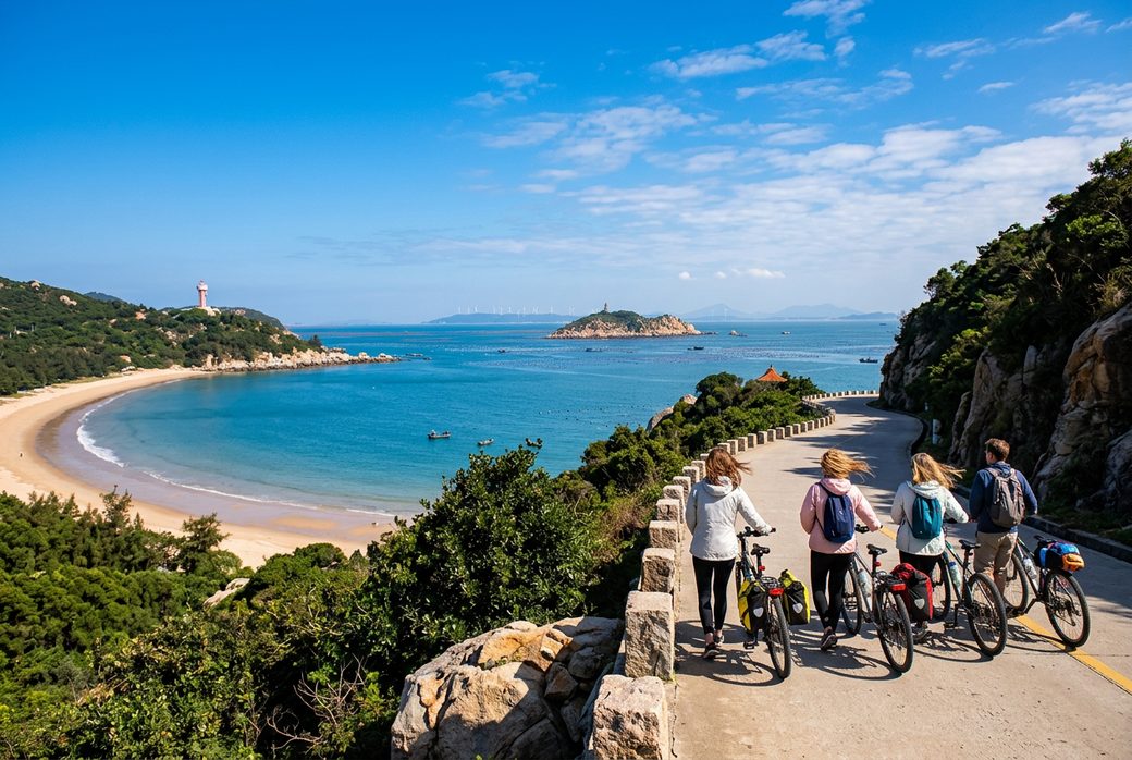 Nan'ao Island tour Shantou tourists boat island circuit blue sea crystal clear island scenery East Guangdong slow life