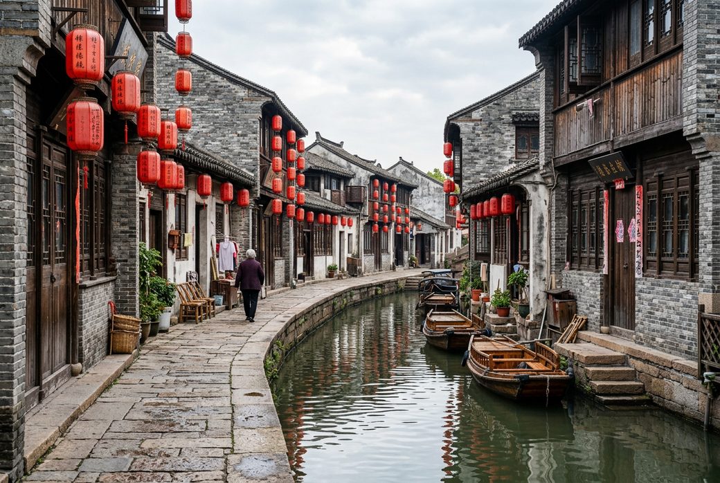 Old riverside street in Xiatang