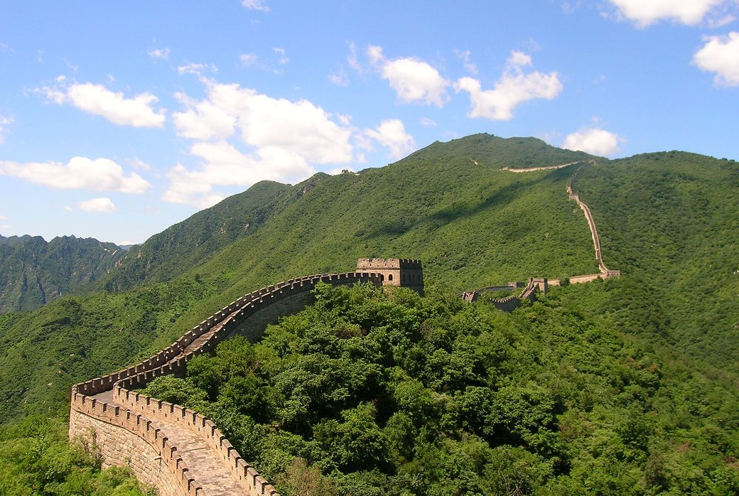Mutianyu Great Wall winding over green hills